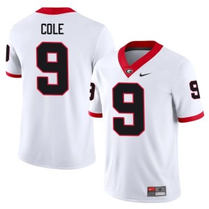 #9 University of Georgia Bulldogs Official Chris Cole Mens White Jerseys 220392-572