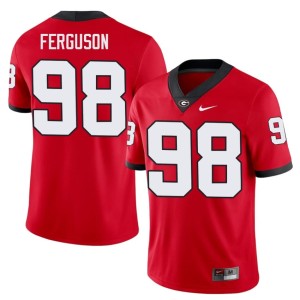 #98 University of Georgia Bulldogs Red Connor Ferguson Men Replica Jersey 771307-820