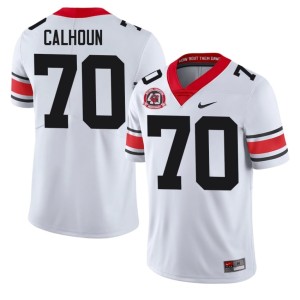 #70 White 1980 National Champions 40th Anniversary Embroidery Mens Daniel Calhoun Dawgs Jersey 473991-957