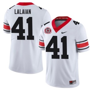#41 White David Lalaian 1980 National Champions 40th Anniversary Men Dawgs Official Jerseys 815244-327