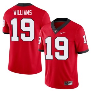 #19 Mens Football Red Go Dawgs Justin Williams Jersey 918555-743