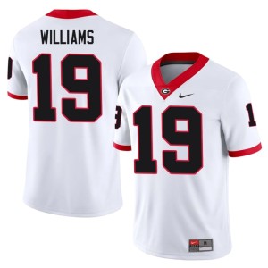 #19 College Men's Justin Williams Georgia Bulldogs White Jersey 106262-897