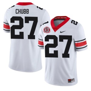 #27 White Men's Nick Chubb Embroidery Damn Good Dawgs 1980 National Champions 40th Anniversary Jerseys 779100-405