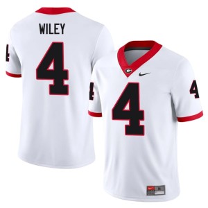 #4 Mens Georgia Bulldogs 2026-27 CJ Wiley White Jerseys 268161-888
