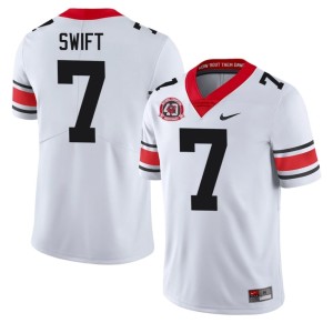 #7 College White D'Andre Swift 1980 National Champions 40th Anniversary Mens DGDs Jerseys 130532-359
