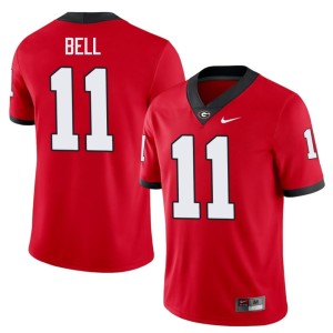 #11 Embroidery Mens Jeremy Bell Red Go Dawgs Jerseys 856910-619