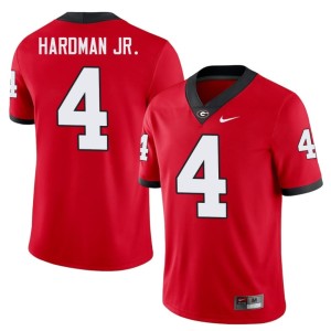 #4 Mens Official University of Georgia Red Mecole Hardman Jr. Jerseys 946005-368