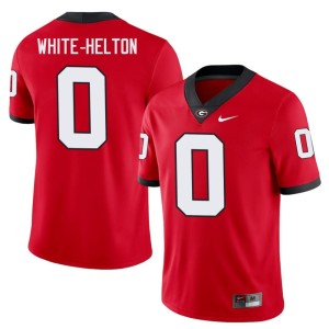 #0 UGA Stitched Men's Sacovie White-Helton Red Jersey 341114-295