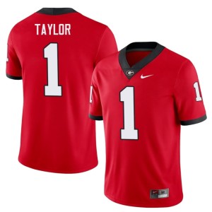 #1 Red Talyn Taylor Men Embroidery University of Georgia Bulldogs Jerseys 632633-485