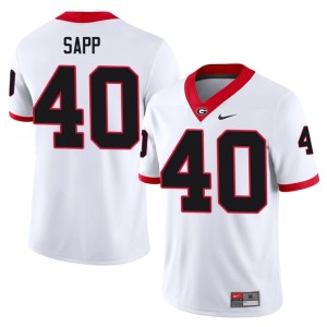 #40 White Theron Sapp University of Georgia Bulldogs Men's 2025 Jersey 641510-818