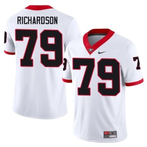 #79 NCAA White Georgia TyQuez Richardson Men's Jerseys 947421-395