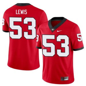 #53 Georgia Bulldogs Zach Lewis Red Men Limited Jerseys 333595-612