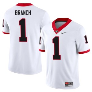 #1 White Men Player University of Georgia Zachariah Branch Jersey 152558-893