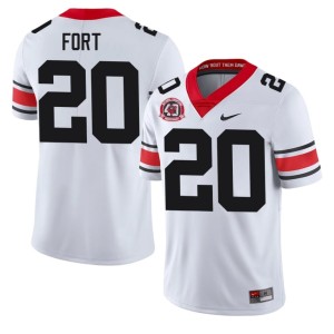 #20 White Football 1980 National Champions 40th Anniversary Men Zech Fort University of Georgia Jerseys 658183-538