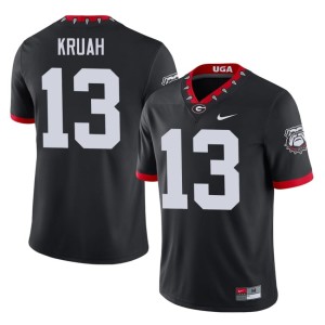 #13 Black AJ Kruah Football Mascot 100th Anniversary Bulldog Nation Mens Jersey 611594-717