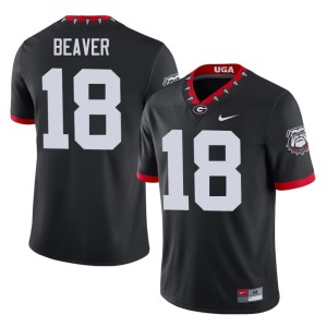 #18 Mascot 100th Anniversary University of Georgia Bryson Beaver Black NCAA Men Jersey 904244-862
