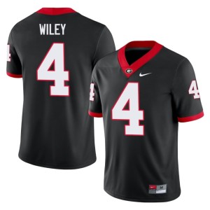#4 University of Georgia Bulldogs Men's Black CJ Wiley 2025 Jersey 858300-108