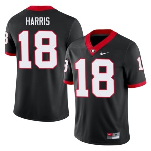 #18 Black University of Georgia Bulldogs Embroidery Caden Harris Mens Jersey 166743-341