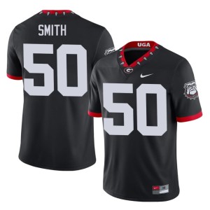 #50 Cortez Smith Black Go Dawgs Player Mascot 100th Anniversary Men's Jersey 406307-365