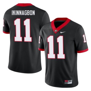 #11 Darren Ikinnagbon Georgia Mens NCAA Black Jerseys 595181-697