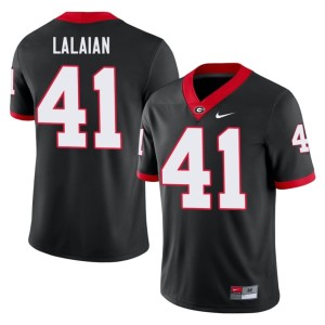 #41 Football Georgia Bulldogs Men's David Lalaian Black Jersey 723845-241