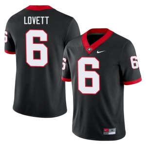 #6 Official Black Georgia Men's Dominic Lovett Jerseys 113579-375