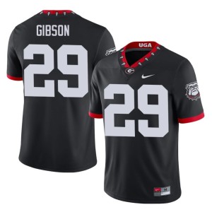 #29 Mascot 100th Anniversary High School Men's Isaiah Gibson Black University of Georgia Bulldogs Jersey 165655-837
