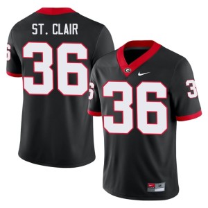 #36 Men's Embroidery University of Georgia Bulldogs Black Jackson St. Clair Jersey 388526-633