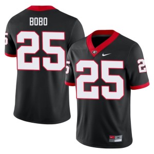 #25 Game Jake Bobo Men Black University of Georgia Jerseys 362162-591
