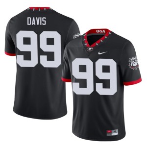 #99 2025 Jordan Davis Bulldog Nation Mascot 100th Anniversary Men's Black Jersey 728338-631