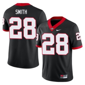 #28 Stitched Black Jordan Smith Men Georgia Bulldogs Jersey 503802-854