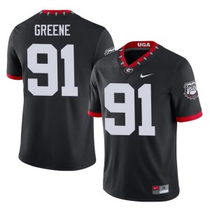 #91 Justin Greene Black University of Georgia Bulldogs College Mascot 100th Anniversary Men Jerseys 167218-683