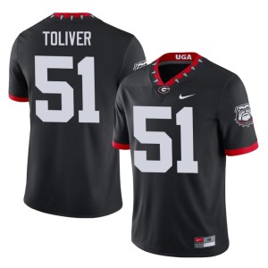 #51 Mascot 100th Anniversary Black UGA Men Malachi Toliver College Jerseys 917517-983
