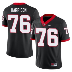 #76 NCAA Marcus Harrison Men's University of Georgia Black Jerseys 837961-800