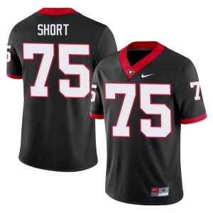 #75 Mason Short Replica Mens UGA Bulldogs Black Jerseys 858485-752