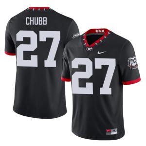 #27 Limited Mens Mascot 100th Anniversary Nick Chubb Black UGA Jersey 987507-813