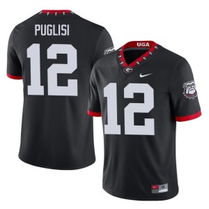 #12 Ryan Puglisi Football Go Dawgs Mascot 100th Anniversary Black Men Jersey 585803-164