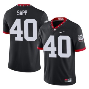 #40 Dawgs Theron Sapp Mens Black Alumni Mascot 100th Anniversary Jersey 840388-284