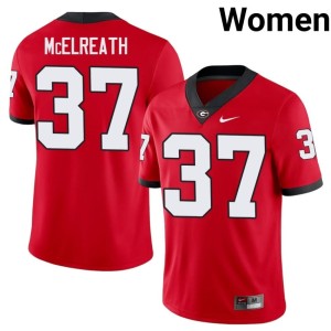 #37 Benjamin McElreath Women Replica Red University of Georgia Jersey 118591-109