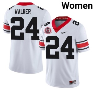 #24 1980 National Champions 40th Anniversary Women White Replica Georgia Bulldogs Bo Walker Jersey 893714-614