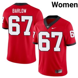 #67 Georgia Bulldogs Clinton Barlow 2025 Women's Red Jerseys 470069-259
