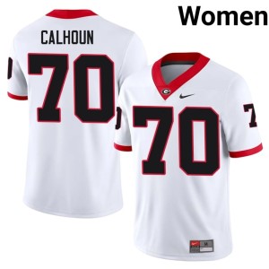 #70 High School Women Dawgs Daniel Calhoun White Jersey 892676-612