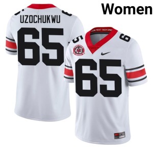 #65 Womens White Game Dennis Uzochukwu Georgia Bulldogs 1980 National Champions 40th Anniversary Jerseys 763970-441