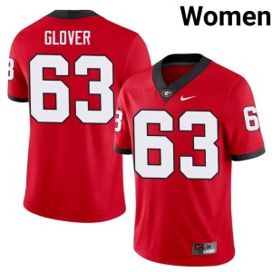 #63 Women Red Player UGA Bulldogs Dontrell Glover Jerseys 616473-836