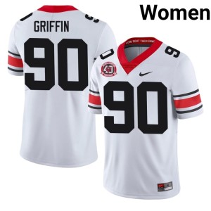 #90 Elijah Griffin White Women's 2025 1980 National Champions 40th Anniversary Damn Good Dawgs Jerseys 552914-748