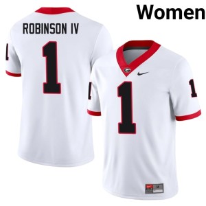 #1 Ellis Robinson IV White Go Dawgs Game Womens Jerseys 783235-947