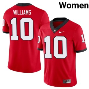 #10 Womens Elyiss Williams Alumni UGA Bulldogs Red Jerseys 248542-179