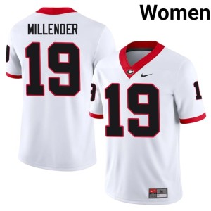 #19 Hezekiah Millender Alumni White University of Georgia Womens Jersey 882836-114