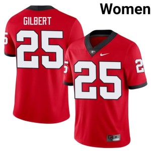 #25 Women's University of Georgia Bulldogs Red Replica Jontae Gilbert Jerseys 870540-235