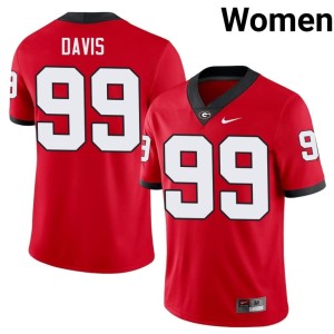 #99 Jordan Davis Red Limited Damn Good Dawgs Womens Jerseys 169848-357